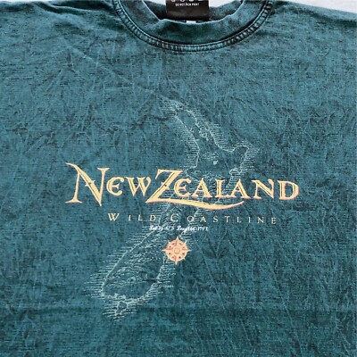 vintage 90s NEW ZEALAND WILD COASTLINE STONEWASHED T-Shirt LARGE soft