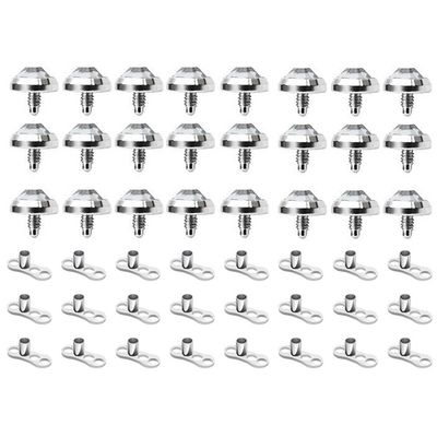 Pack of 48 Dermal Anchor Tops 4mm Cubic Zirconia Dermal Bases 16g Surgical Steel