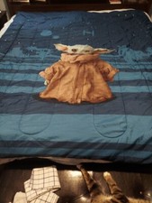 Disney Star Wars Baby Yoda Bedspead Fits Twin,full, Or Queen