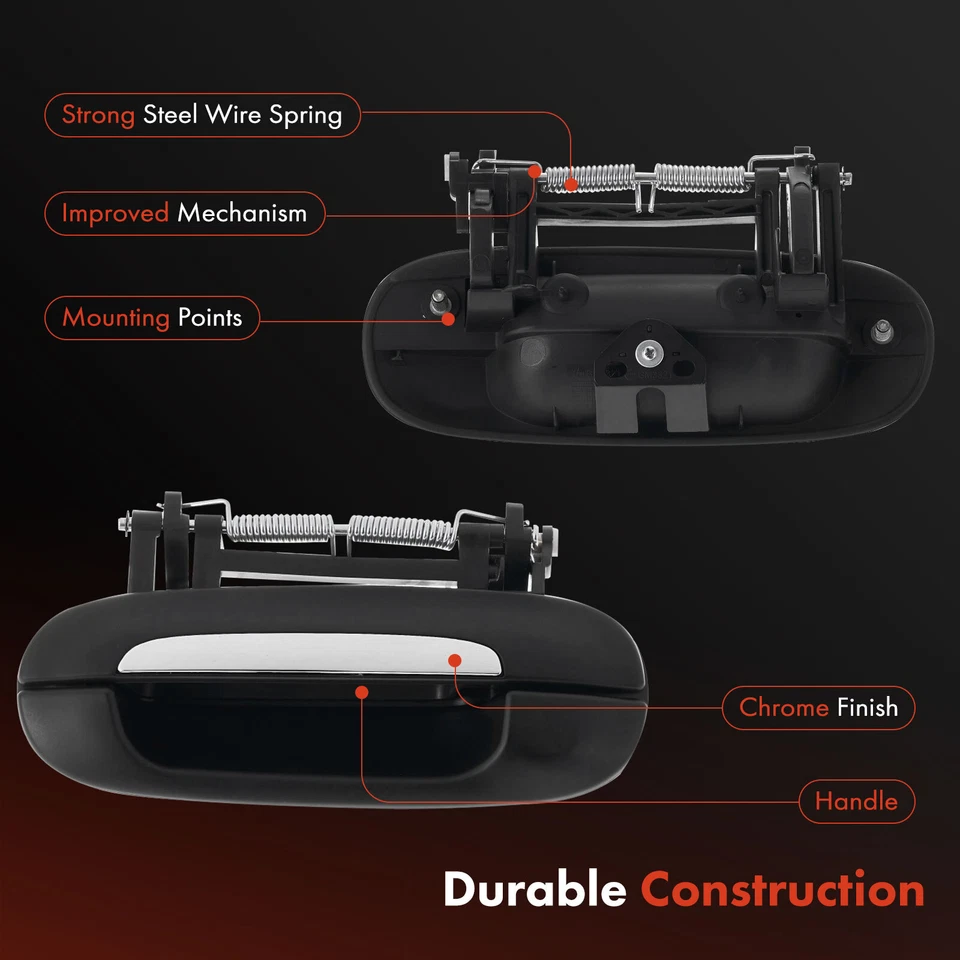 Manija de puerta exterior del lado del conductor trasero negra + cromada para Cadillac DTS 2008-2011 Foto 4 de 4