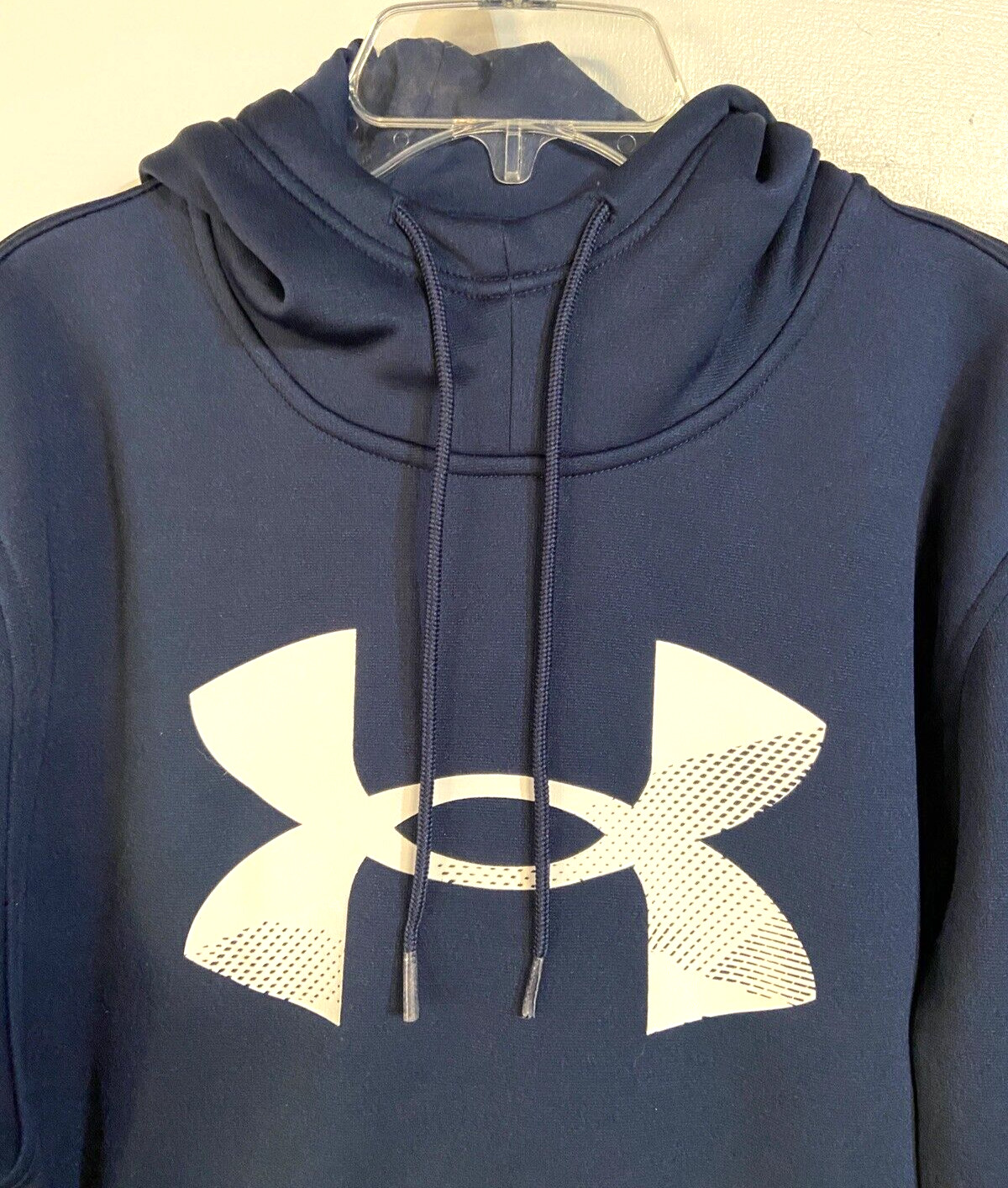 Under Armour Logo Cold Gear Hoodie Sweatshirt Pullover Med Navy Blue Unisex image 2