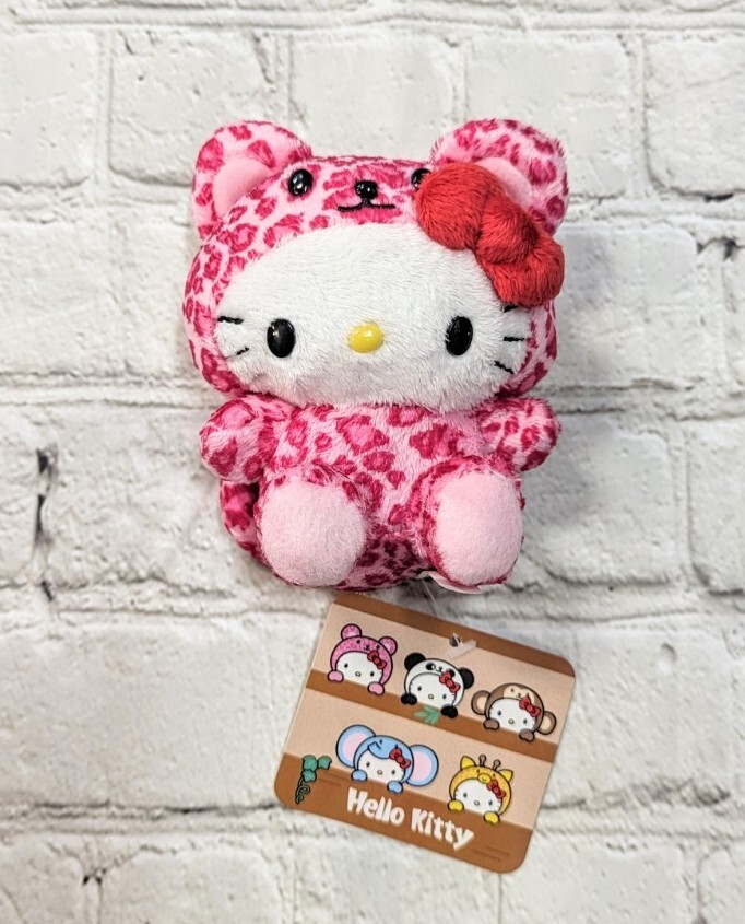 Hello Kitty PINK LEOPARD Mini Safari Jungle Animal Plush 5