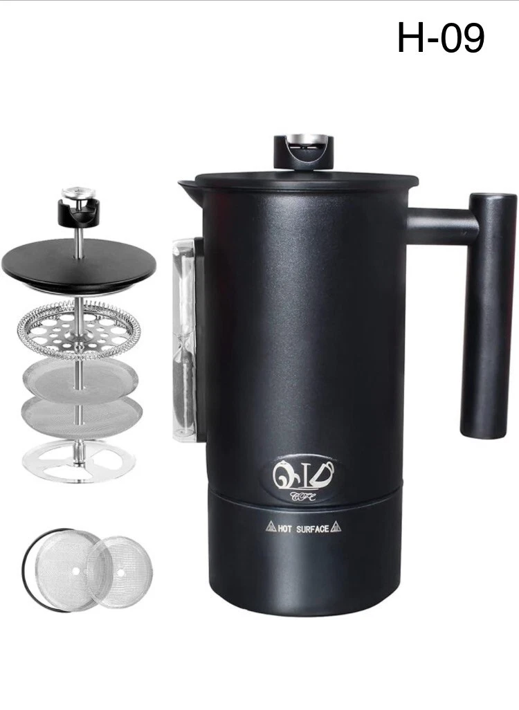 40.5 oz Coffee Maker Stainless Steel Wall French Press with Hourglass and Coff