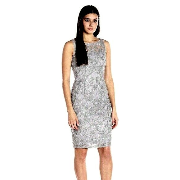 silver sequin sheath dress