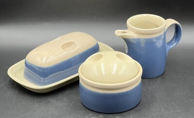 Vintage Mikasa Discovery Blue Thunder Butter Dish Sugar