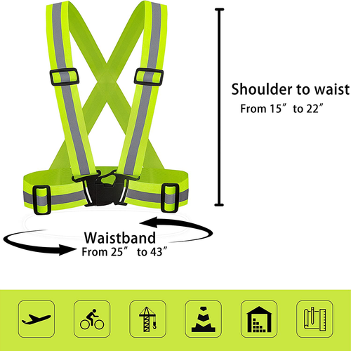 Safety Vest Adjustable Reflective Belt Stripe Strap Night Running Jogging Biking - 第 14/15 張圖片