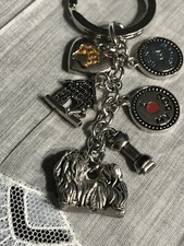 I Love My Dog Charm Keychain 4" Silver Tone YE-32