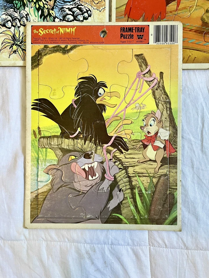 Paquete de 3 rompecabezas Whitman - Secret of Nimh & Dinos. Usado, completo, vintage. 1982 Foto 2 de 4