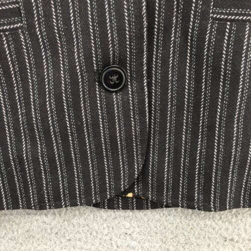 Cabi Cropped Blazer Jacket Womens 12 Black Striped Button Up Notch Lapel Office - Picture 7 of 20