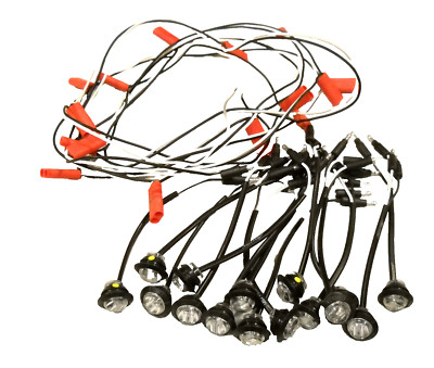15 x 3/4 Maxxima Amber Clear LED Clearance Marker Light Trailer 24'' Wire Harness