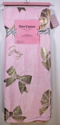 Juicy Couture Pink Plush Throw Blanket 60