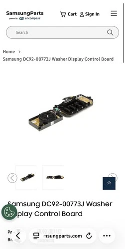 Samsung DC92-00773J Washer Display Control Board