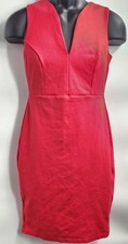Lulus Red Bodycon Gold Two Way Zip Back Dress M Cocktail Formal Christmas Party