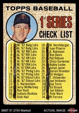 1968 Topps #67 Jim Kaat Checklist 1 Twins HOF DOUBLE-PRINT AUTHENTIC