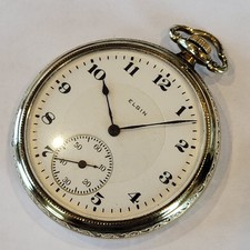 J32 BEAUTY! AWESOME 14k GOLD FILLED ANTIQUE 1920 ELGIN MODEL 3 MINTY! RUNS A+!