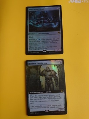Elder Deep-Fiend & Solemn Simulacrum FOIL Rares MTG 2 Karten.