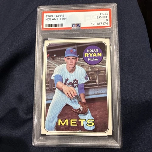 1969 Topps NOLAN RYAN Baseball Card 2nd Year #533 CENTERED PSA 6 Looks Better