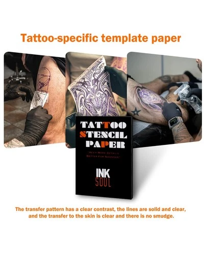 100 Sheets Tattoo Transfer Paper A4 Size 8.27" x 11.81" for Crisp Stencils & Des image 7