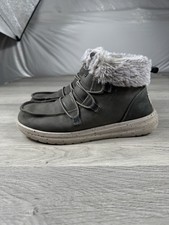 Hey Dude Eloise Ankle Boots Womens 6 Oak Recycled Leather Bungee Bruno Chukka