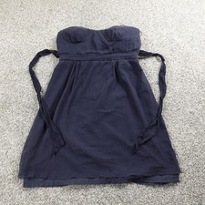 J Crew Dress Womens 14 Blue Silk Strapless Formal Cocktail Party Lined Preppy