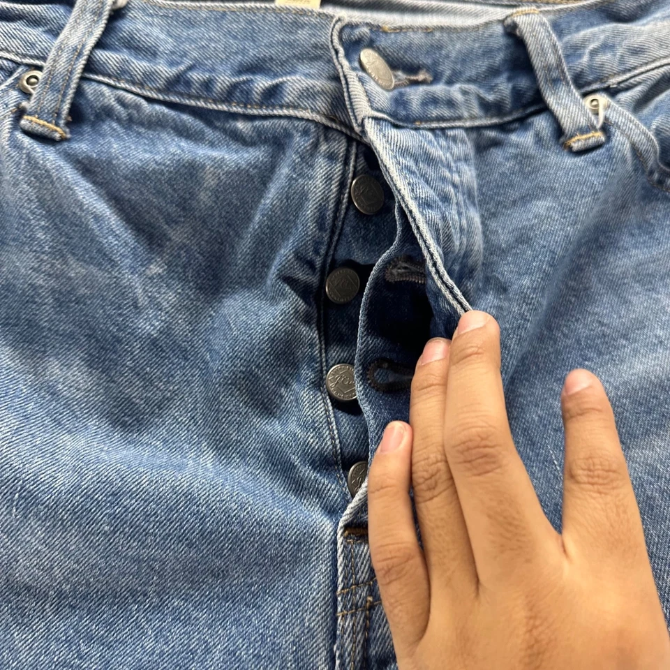 Pantalones de mezclilla J Crew para hombre 38x32 azul lavado medio algodón 770 calce recto Foto 3 de 4