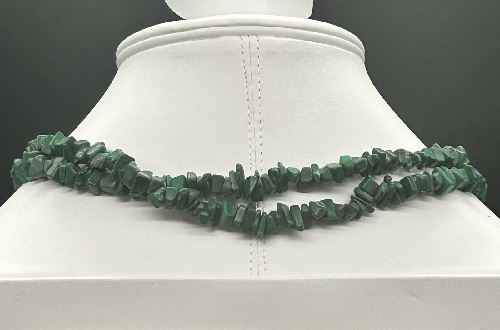 Polished Malachite Nugget Statement Necklace 36” … - image 6