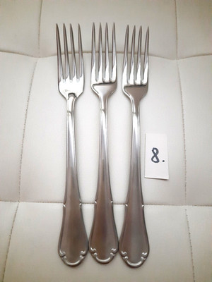 DDR - ABS Besteck 530*  Gabel = 3 kl Gabeln 18 cm Welle Bogen altes klass. Motiv
