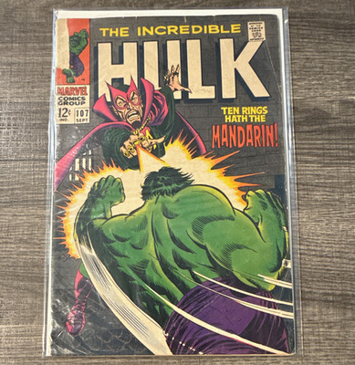 Marvel Comics The Incredible Hulk #107 Sept 1968 Stan Lee Silver Age Mandarin