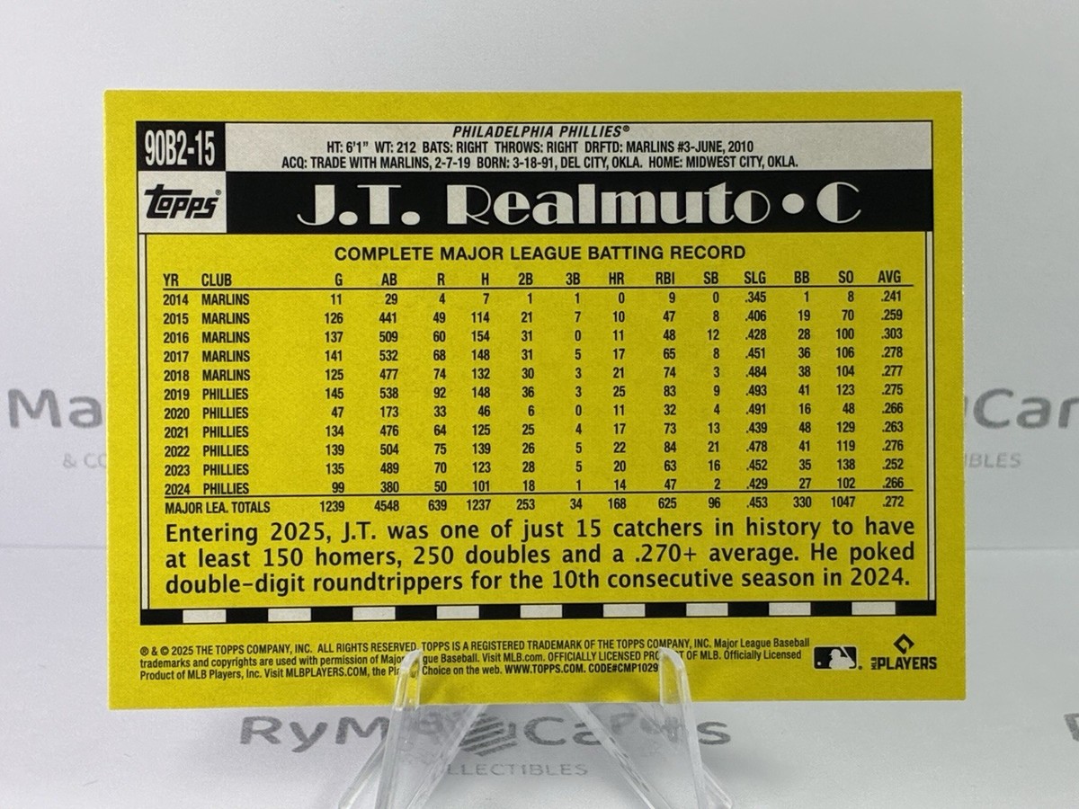 J.T. Realmuto 2025 Topps Series 2 #625 Base Sandglitter 90B2