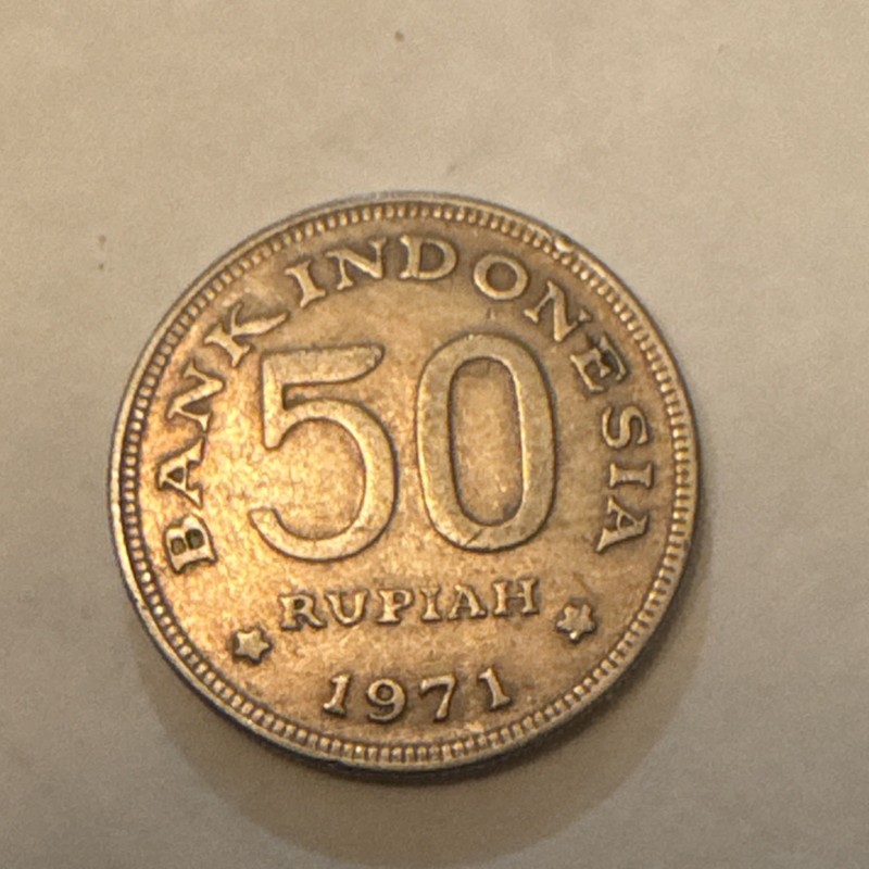 Indonesia 50 Rupiah Coin 1971 Bank Indonesia Uncertified BN Color