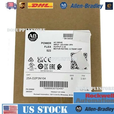 AB 25A-D2P3N104 New Sealed AB 25A-D2P3N104 AC Drive 0.75kW 1Hp US Free Tax