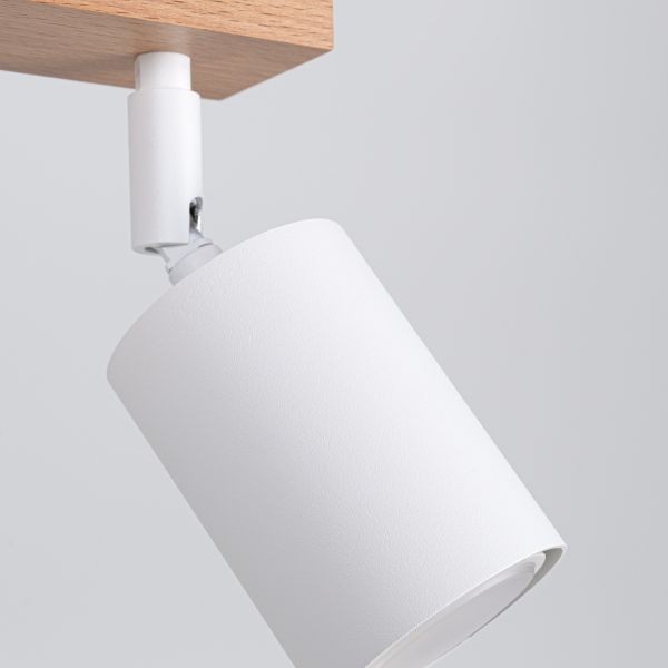 Plafonnier haut de gamme Verdo Line acier et bois blanc à spots GU10 - 4