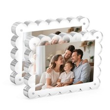 2 Pack Acrylic MagneticTransparent Photo Frame, Double-Sided 4 6  2pack  
