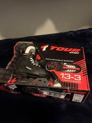 Tour Q-91 Kids' Adjustable Inline Roller Hockey Skates Black Red Size 13-3Y