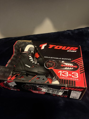 #ad Tour Q 91 Kids#x27; Adjustable Inline Roller Hockey Skates Black Red Size 13 3Y $36.00