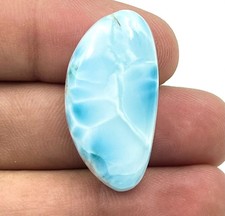 36.Ct 7x17x33 mm Natural Designer Blue Larimar Fancy Cabochon Gemstone BH=0219