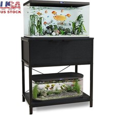 Two-in-One Fish Tank Stand W/ Storage Cabinet Adjustable Feet Space Saver New