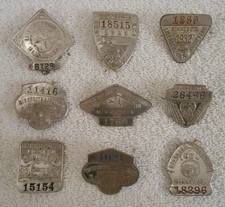 Chauffeur Badges, Choice of Early Minnesota PINS  ( 1921 thur 1934 )