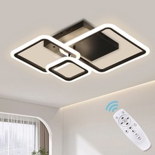 Modern Lamp Black Frame LED Ceiling Light Dimmable Chandelier Lights With Remote