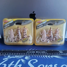 **Vintage**Berkley Powerbait Kicker Frog 4" Soft Plastic Bait Lot of 2 Albino
