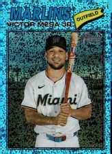 2026 Topps Heritage #257 Victor Mesa Jr. Chrome Light Blue Sparkle Refractors