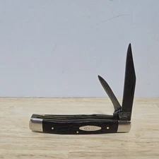 1972 Case XX USA 2 Dot Two Blade Knife 6232 Brown Bone Handles 