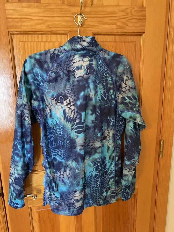 Kryptek Outdoor Camo Quarter Zip Pullover L Highlander Typhon Blue Unisex - Image 2 of 4