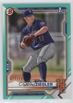 2021 Bowman Draft Aqua /199 Calvin Ziegler #BD-123 15t1