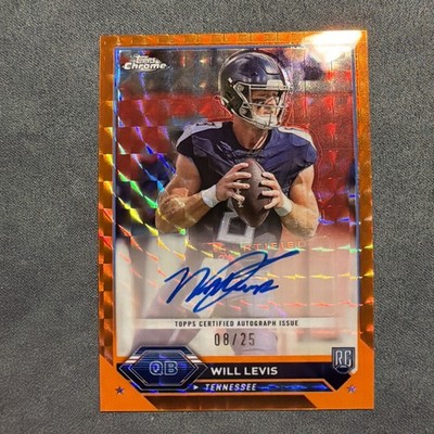 2024 Topps Chrome Orange Geometric Will Levis Titans AUTO Variation RC #’d  /25