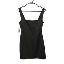 Lulus Little black mini dress women S satin sleeveless side zip lined party
