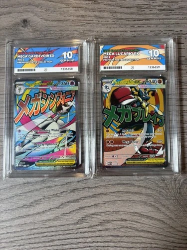 ACE 10 Mega Gardevoir Ex #032 & Mega Lucario Ex #033 Promo Pokemon Cards