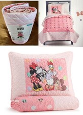  90 Disney Minnie Mouse Daisy Figaro Fifi Pink Quilt  1Sham Set Bedspread Twin