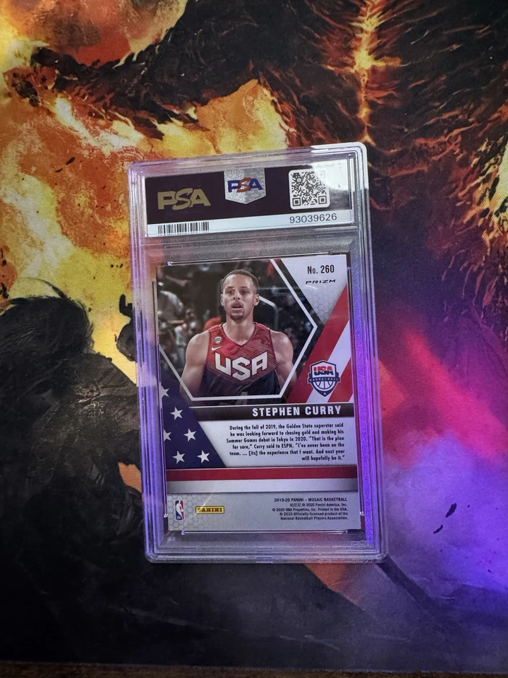 2019 Mosaic Stephen Curry USA Mosaic #260 PSA 8 NM-MT - Golden State Warriors  - Image 2 of 2