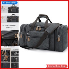 Canvas Travel Duffle Bag 60L Expandable Weekender Overnight Carry On Luggage